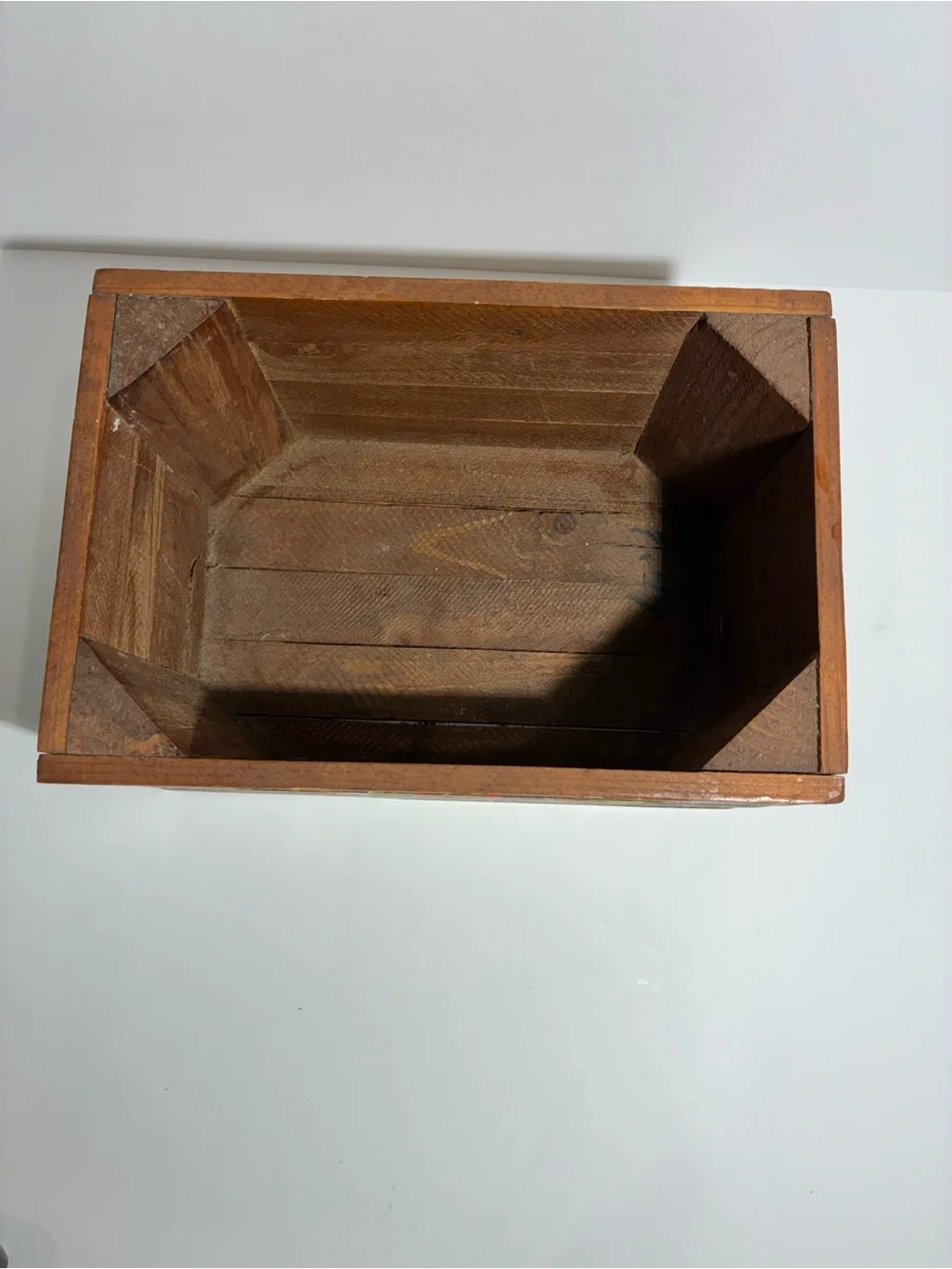 Vintage Hand Painted Strawberry Wood Box Crate Rustic Cottagecore Kitchen Decor